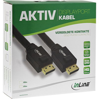 InLine® DisplayPort Aktiv-Kabel, 4K2K, schwarz, vergoldete Kontakte, 15m (Produktbild 3)
