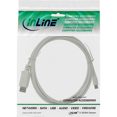 InLine® Mini DisplayPort zu DisplayPort Kabel, weiß, 2m (Produktbild 2)