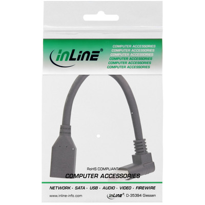 InLine® DisplayPort 1.4 Adapterkabel ST/BU, 8K4K, nach oben gewinkelt (Produktbild 2)