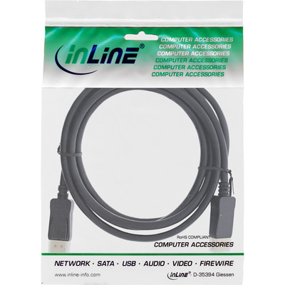 InLine® DisplayPort 1.4 Kabel, 8K4K, schwarz, vergoldete Kontakte, 3m (Produktbild 2)