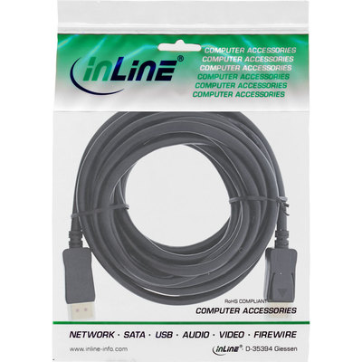 InLine® DisplayPort 1.4 Kabel aktiv, 8K4K, schwarz, vergoldete Kontakte, 7,5m (Produktbild 2)