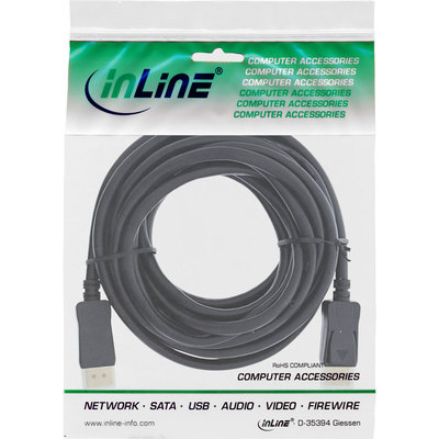 InLine® DisplayPort 1.4 Kabel aktiv, 8K4K, schwarz, vergoldete Kontakte, 7,5m (Produktbild 2)