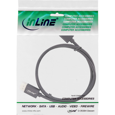 InLine® DisplayPort 1.4 Kabel Slim, 8K4K, schwarz, vergoldete Kontakte, 0,5m (Produktbild 2)