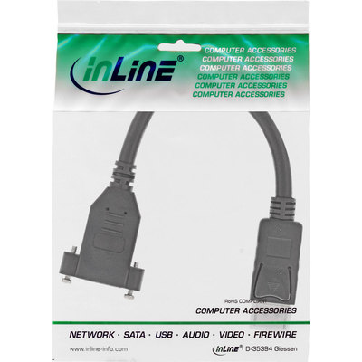InLine DisplayPort Adapterkabel, DisplayPort Stecker auf Buchse zum Einbau, 0,2m (Produktbild 11)