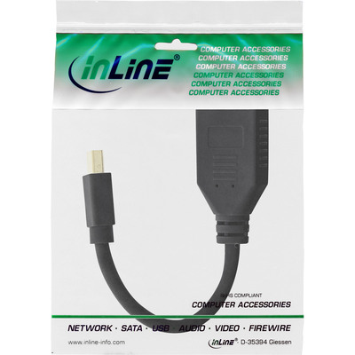 InLine® Kabel Mini DisplayPort Stecker zu DisplayPort Buchse, 4K2K, schwarz, 0,15m (Produktbild 11)