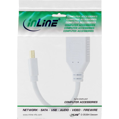 InLine Kabel Mini DisplayPort Stecker zu DisplayPort Buchse, 4K2K, weiß, 0,15m (Produktbild 11)