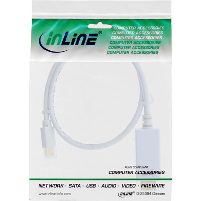 InLine Mini DisplayPort zu HDMI Konverter Kabel mit Audio, 4K/60Hz, wei, 0,5m (Produktbild 11)