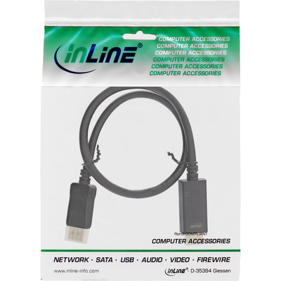 InLine® DisplayPort zu HDMI Konverter Kabel, 4K/60Hz schwarz, 0,5m (Produktbild 11)