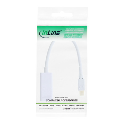 InLine® Mini DisplayPort HDMI Adapterkabel mit Audio, Mini DisplayPort Stecker auf HDMI Buchse, 4K/60Hz, weiß, 0,15m (Produktbild 11)