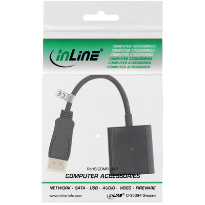 InLine® DisplayPort Adapterkabel, DisplayPort Stecker auf DVI-D 24+5 Buchse schwarz, 0,15m (Produktbild 11)