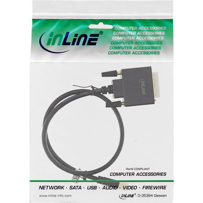 InLine Mini DisplayPort zu DVI Kabel, Mini DisplayPort Stecker auf DVI-D 24+1 Stecker, schwarz/gold, 0,5m (Produktbild 11)