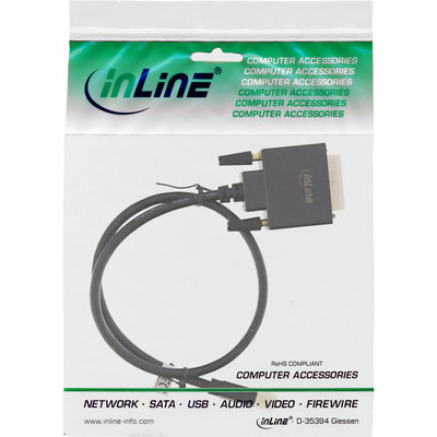 InLine® Mini DisplayPort zu DVI Kabel, Mini DisplayPort Stecker auf DVI-D 24+1 Stecker, schwarz/gold, 0,5m (Produktbild 11)