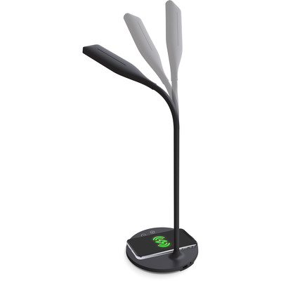 InLine® SmartHome LED Tischleuchte mit Qi-Ladefläche und USB Ausgang, schwarz (Produktbild 3)