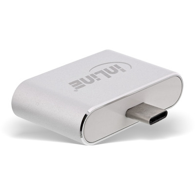 InLine® Mini USB 2.0 Hub, USB C Stecker auf 2x USB A Buchse, silber (Produktbild 2)