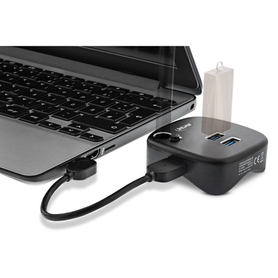 InLine® USB 3.0 Multiadapter, 2xUSB-A, RJ45, SD/MicroSD Cardreader, schwarz  (Produktbild 5)