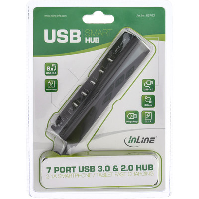 InLine® Smart Hub, 7-fach USB 3.2 Gen.1 / 2.0 Hub mit Schnelllade-Anschluss (Produktbild 2)