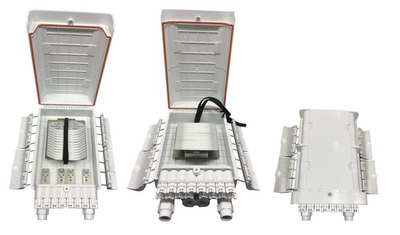 FTTH IP65 Anschlussbox für 144 Fasern -- und Faserüberlängenaufnahme, FTTH-BOX-OUT-7 (Produktbild 1)
