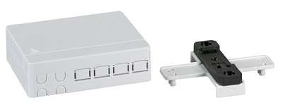 FTTH Indoor Hutschienenbox für 4Fasern -- 4Kupplungen und Faserüberlängenaufnahme, FTTH-BOX-IN-5 (Produktbild 1)