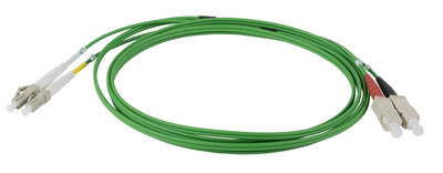 INFRALAN© Duplex Jumper LC-SC 50/125µm -- OM5, LSZH, limetten grün, 2.0mm, 10m