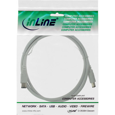 InLine FireWire Kabel, IEEE1394 6pol Stecker / Stecker, weiß, 1,8m (Produktbild 11)