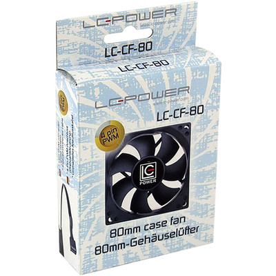 Lüfter, LC Power LC-CF-80, 80x80x25mm, Hydrolager, 4-Pin (PWM), schwarz (Produktbild 2)