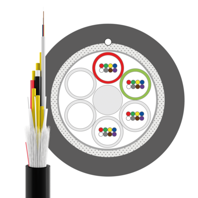 INFRALAN© A-DQ(ZN)B2Y OS2 48E (4x12) -- Fca 5000N schwarz 11,1mm G657A1, A48S2F1 (Produktbild 1)