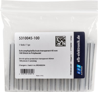 Schrumpfspleißschutz transparent 45 mm -- 100 Stück im Polybeutel, 5310045-100 (Produktbild 1)