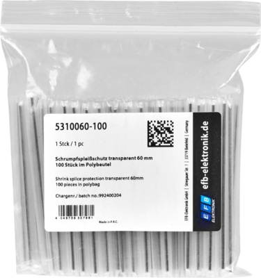 Schrumpfspleißschutz transparent 60 mm -- 100 Stück im Polybeutel, 5310060-100 (Produktbild 1)