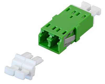 Kupplung LC/APC Duplex SM einteilig -- Shutter, flanschlos, grn, Keramikhlse, 53519.2 (Produktbild 1)