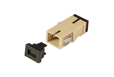 Kupplung SC Simplex OM1/2 einteilig -- flanschlos, beige, Keramikhlse, 53510.1 (Produktbild 1)