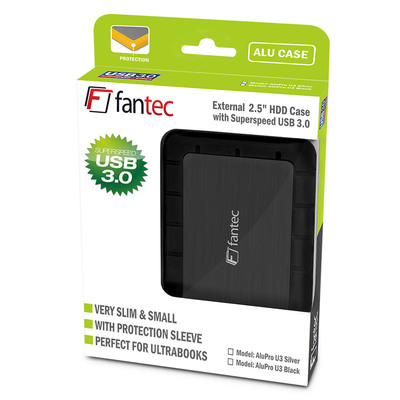 FANTEC AluPro U3 (schwarz) Gehäuse 2,5, USB 3.2 (Produktbild 2)
