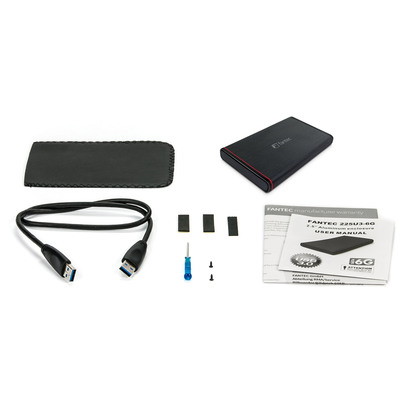 FANTEC 225U3-6G, externes 2.5-SATA-Gehäuse, USB 3.2, Aluminium, schwarz  (Produktbild 5)