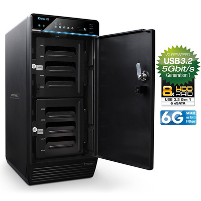 FANTEC QB-X8US3-6G Storagegehäuse 8x3,5 SATA HDD/SSD, USB3.2, eSATA (Produktbild 2)