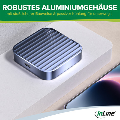 InLine® Clip Case - Magnetisches USB-C Gehäuse für SATA III & NVMe M.2 2230 SSDs (Produktbild 6)