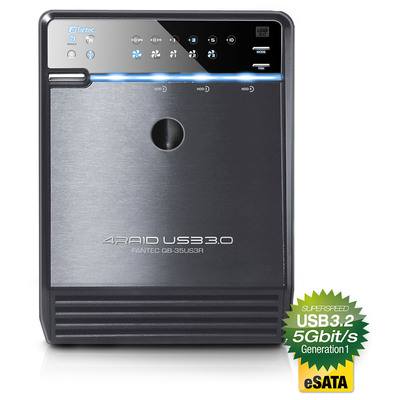 FANTEC QB-35US3R Gehäuse 4x 3,5 USB3.0/eSATA mit RAID, schwarz, für SATA HDD (Produktbild 3)