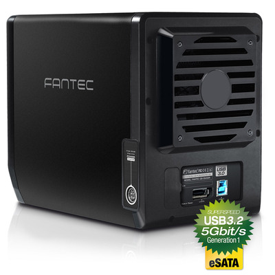 FANTEC QB-35US3R Gehäuse 4x 3,5 USB3.0/eSATA mit RAID, schwarz, für SATA HDD  (Produktbild 5)