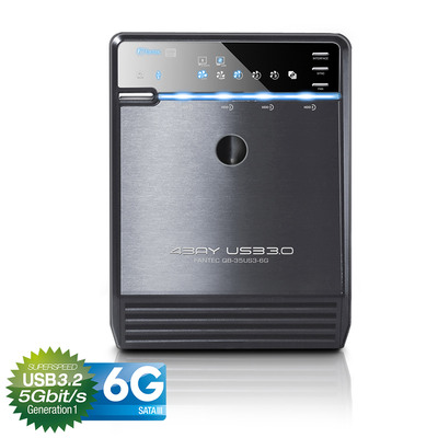 FANTEC QB-35US3-6G, 4x 3.5 HDD Gehäuse, USB 3.2, schwarz (Produktbild 2)