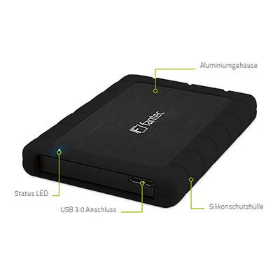 FANTEC AluPro U3 (schwarz) Gehäuse 2,5, USB 3.0 (Produktbild 2)