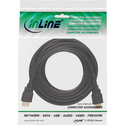 InLine HDMI Kabel, HDMI-High Speed, Stecker / Stecker, verg. Kontakte, schwarz, 7,5m (Produktbild 11)