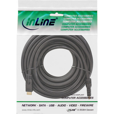 InLine® HDMI Kabel, HDMI-High Speed, Stecker / Stecker, verg. Kontakte, schwarz, 10m (Produktbild 11)