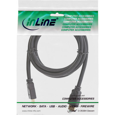 InLine® HDMI Kabel, HDMI-High Speed, Stecker / Stecker, verg. Kontakte, schwarz, 1,5m (Produktbild 11)