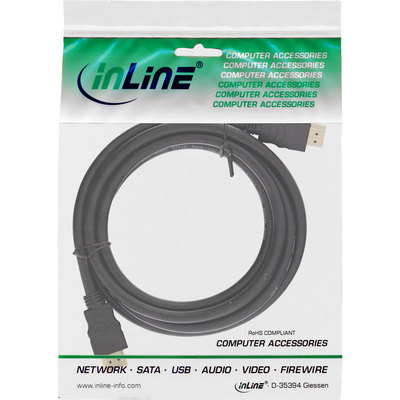 InLine® HDMI Kabel, HDMI-High Speed mit Ethernet, Stecker / Stecker, schwarz / gold, 2m (Produktbild 11)