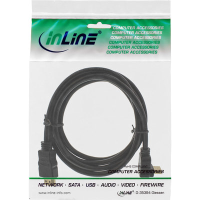 InLine® HDMI Kabel, gewinkelt, HDMI-High Speed mit Ethernet, Stecker / Stecker, verg. Kontakte, schwarz, 1,5m (Produktbild 11)