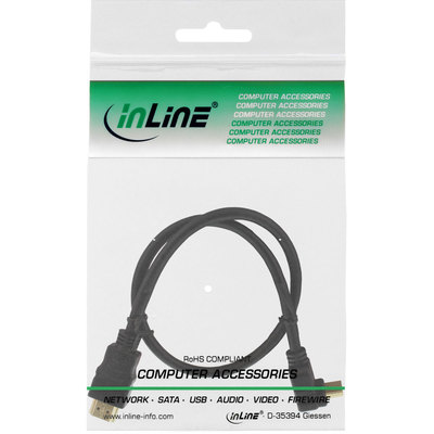 InLine® HDMI Kabel, gewinkelt, HDMI-High Speed mit Ethernet, Stecker / Stecker, verg. Kontakte, schwarz, 0,3m (Produktbild 11)