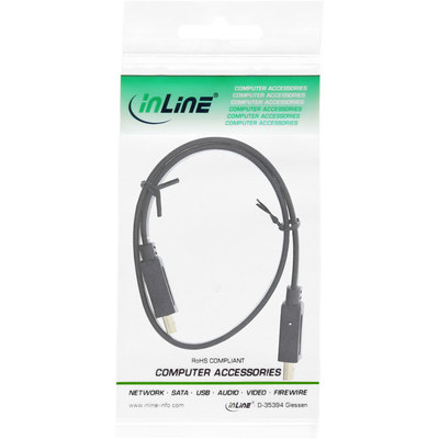 InLine® HDMI Flachkabel, HDMI-High Speed mit Ethernet, verg. Kontakte, schwarz, 0,5m (Produktbild 11)