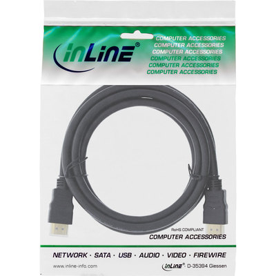 InLine HDMI Kabel, HDMI-High Speed mit Ethernet, Premium, Stecker / Stecker, schwarz / gold, 2m (Produktbild 11)