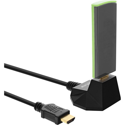 InLine HDMI Verlängerung mit Standfuß, HDMI-High Speed mit Ethernet, 4K2K, Stecker / Buchse, schwarz / gold, 5m (Produktbild 2)