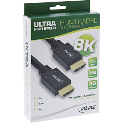InLine HDMI Kabel, Ultra High Speed HDMI Kabel, 8K4K, Stecker / Stecker, 3m (Produktbild 11)
