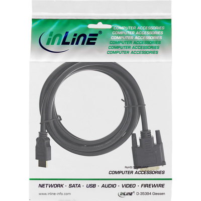 InLine® HDMI-DVI Kabel, vergoldete Kontakte, HDMI Stecker auf DVI 18+1 Stecker, 2m (Produktbild 11)