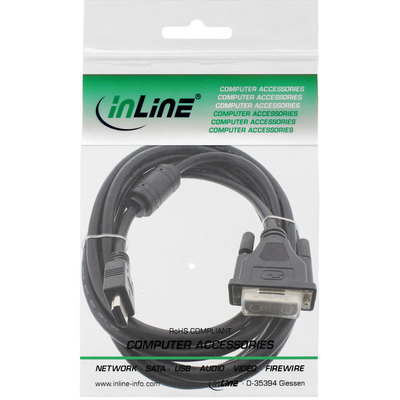 InLine® HDMI-DVI Adapterkabel, 19pol Stecker auf 18+1 Stecker, mit Ferrit, 3m (Produktbild 11)